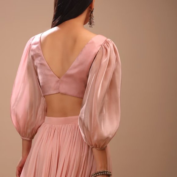 Indian Peachskin Blouse In Organza For Women - Picture 3 of 4